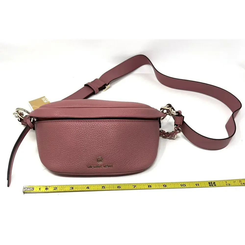 Michael Kors Slater Extra Small Pebbled Leather Sling Fanny Pack Rose Pink XS